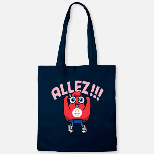 Tote Bag Bleu Marine Mascotte Paris 2024